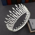 thumbnail image 3 of Zhuge Tiara de boda para novia, diadema de princesa, corona de novia, joyería para el cabello con diamantes de imitación de cristal, decoración para novia, cumpleaños, graduación, boda (plateada), 3 of 5