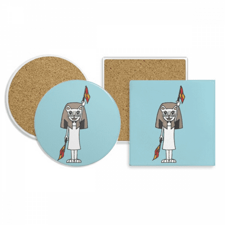 

offside referee flag cat referee coaster cup mug holder absorbent stone cork base set