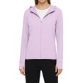 thumbnail image 2 of longantii Womens UPF 50+ Jackets Fashion UV Protection Long Sleeve T-Shirts Classic Fit Hiking Cover Ups Quick Dry Zip Up Clothing with Drawstring Pink 3XL, 2 of 5
