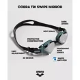 thumbnail image 3 of Arena Unisex Adult Cobra Tri Swimming Goggles, Anti-Fog, Emerald/Peacock, 3 of 6