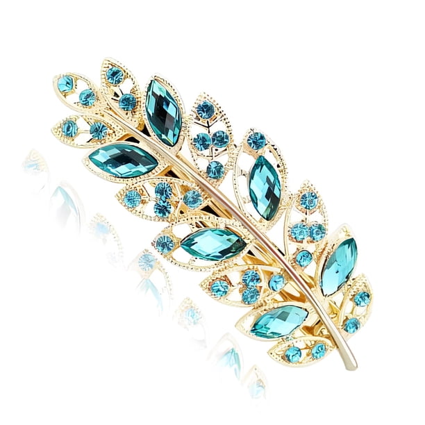 Qarigey Horquilla de cristal con diamantes de imitación para mujer, fiesta de vacaciones, fecha de viaje, decoración, pinzas para el cabello de moda, Accesorio para el cabello Azul Qarigey AP018036-01