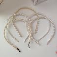 thumbnail image 1 of Diadema de perlas, 5 piezas de diademas de perlas sintéticas blancas, aro de pelo nupcial, accesorios para el cabello de boda, adornos para mujeres y niñas, 1 of 3