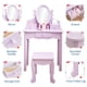 thumbnail image 3 of Para niños de madera vanity set con mirror y stool - princess makeup dressing mesa para pretend play, 3 of 5