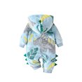 thumbnail image 4 of Cjfdfy Newborn Baby Boy Fall Winter Clothes Infant Baby Boy Halloween Dinosaur Costume Warm Plush Hooded Romper One Piece Animal Outfit Front Button Long Sleeve Jumpsuit, 4 of 9