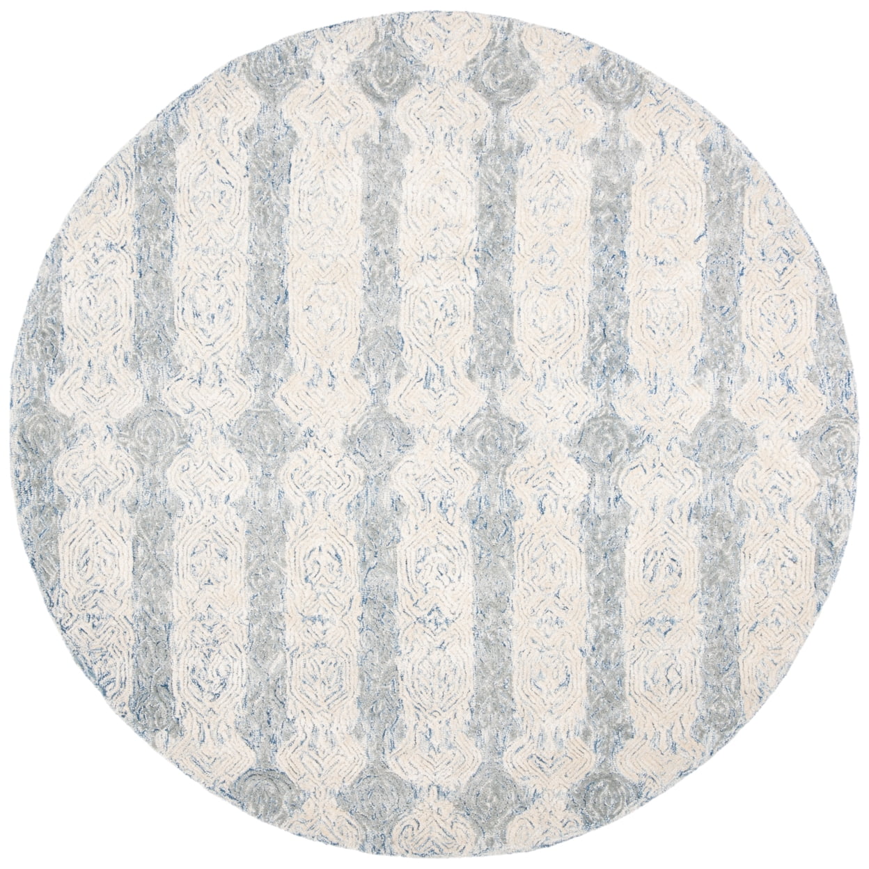 SAFAVIEH Glamour Aubree Abstract Area Rug, Blue/Ivory, 6' x 6' Round