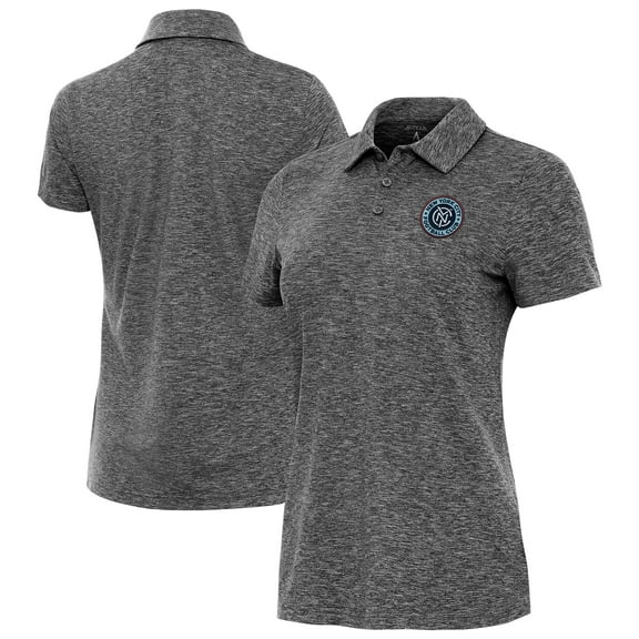Women's Antigua Heather Black New York City FC Matter Polo