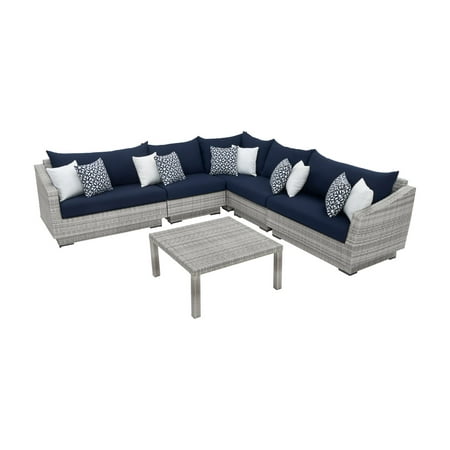 RST Brands Cannes Resin Wicker 6 Piece Sectional Patio Conversation Set