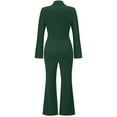 thumbnail image 4 of Aayomet Jumpsuits For Women Ladies Slim Autumn Winter High Waist Casual Straight Jumpsuit,Green XL, 4 of 5