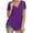 Purple, variant on Pejock Women 2023 Summer Tops T-shirt Casual Loose Solid Color V-neck Short Sleeve T-Shirt Hooded Tops Purple M (US Size:6)