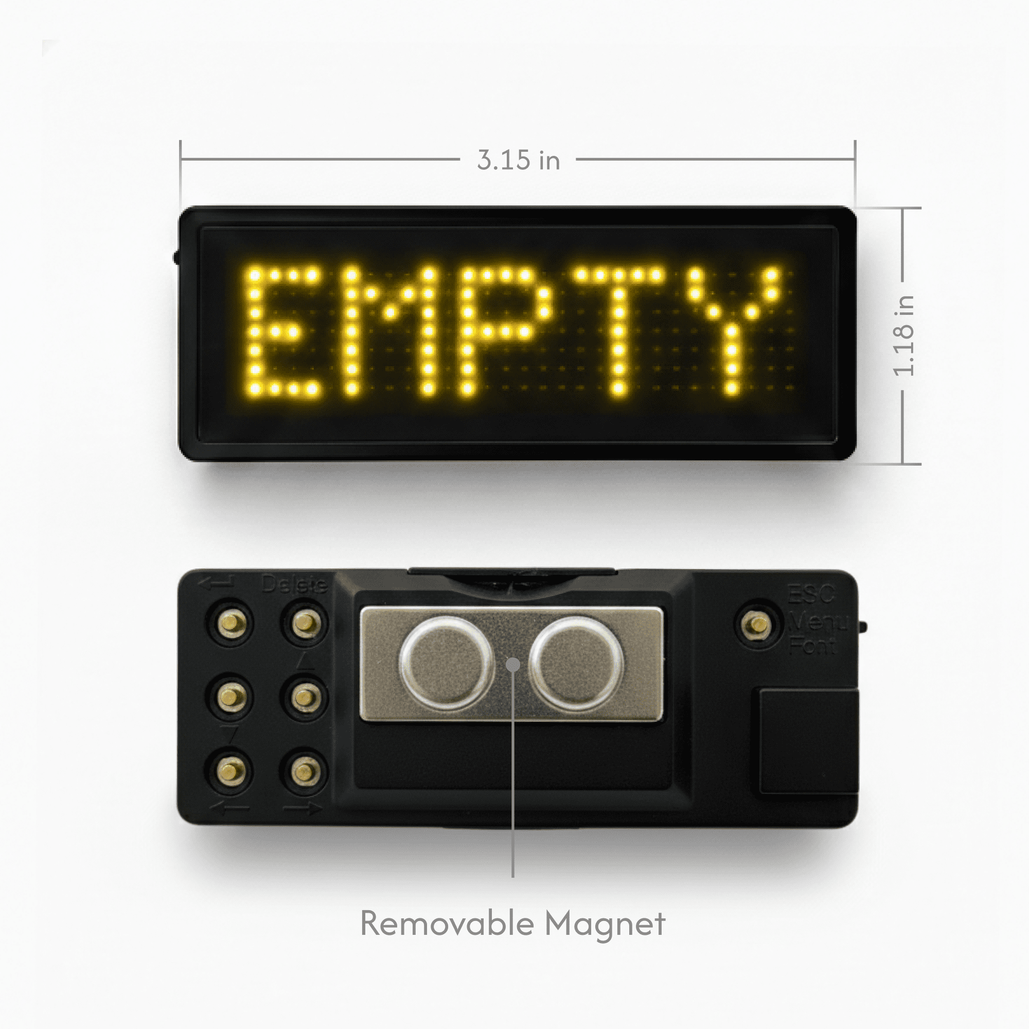 LED Name Badge, Scrolling Message Display Board, DIY Programmable Name Tag, Yellow