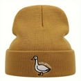 thumbnail image 2 of BLSCODE Silly Goose Embroidery Beanie Hat Winter Warm Knitted Hat Cartoon Decor Warm Beanies For Daily Wear Pink, 2 of 10