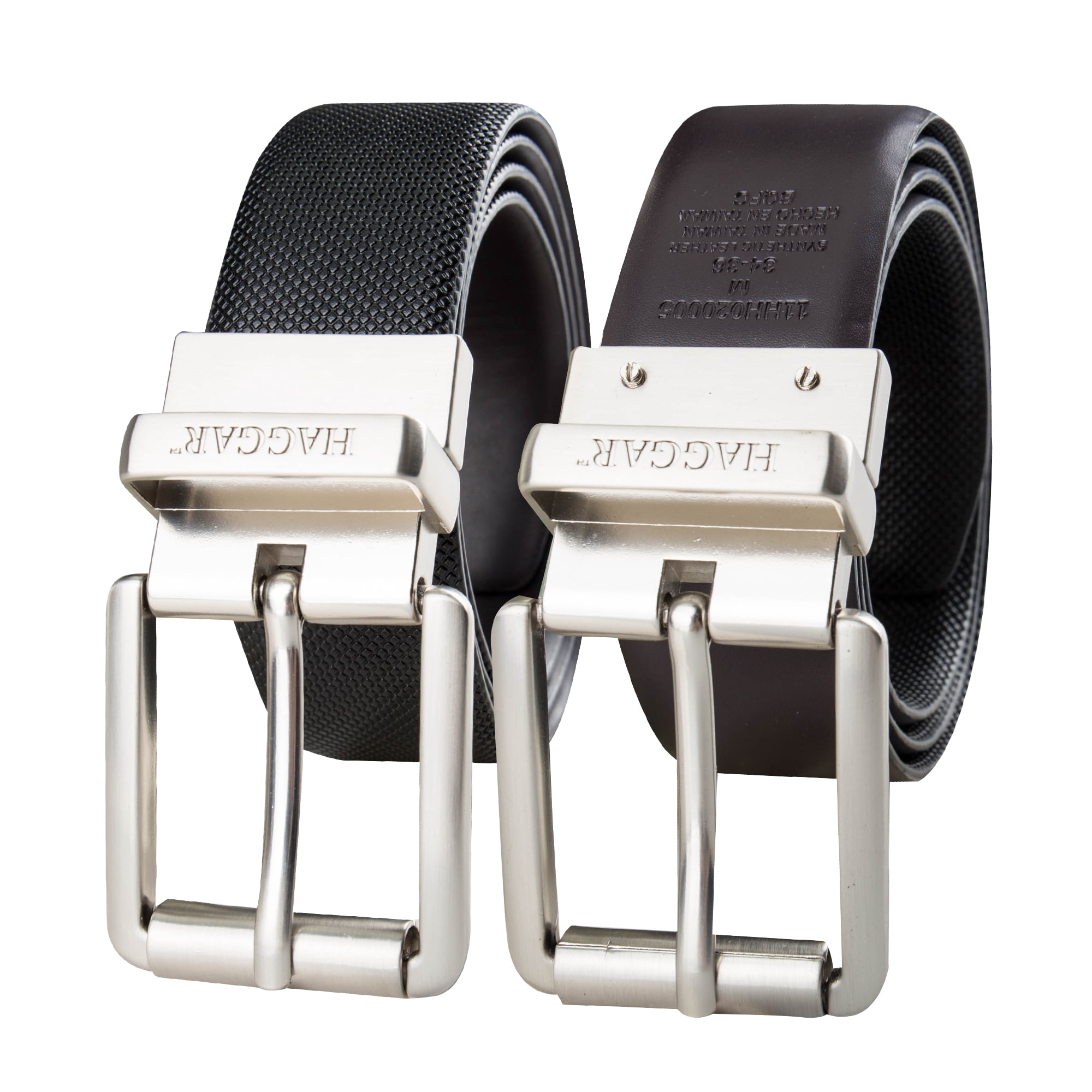 Haggar Men's Textured Reversible Two-in-One Belt