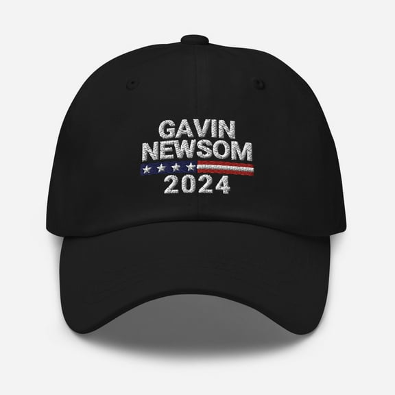 Gavin Newsom 2024 Hat Gavin Newsom 2024 Dad Hat Newsom Hats Newsom Merch (Black)