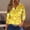 Yellow, variant on Royisotas Sequin Women's Tops Fall Casual Yellow 3/4 Sleeve Blouses for Women Plus Size Button up Loose Fit V-Neck Comfy Tshirts