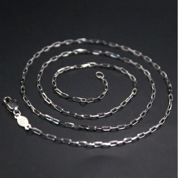 K-KED Fine Pt950 Real Platinum 950 Women 1.5mm Cable Chain Link Necklace 17-18inch