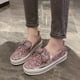 thumbnail image 4 of Amzcrzy Zapatos de mujer,Zapatos de mujer,Zapatillas de mujer, Zapatillas de deporte sin cordones para mujer, con purpurina y pedrería, mocasines de plataforma con lazo, planos e informales, sandalia, 4 of 8