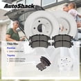 thumbnail image 3 of AutoShack Front Vented Coated Brake Rotors + Ceramic Pads 6-PC Brake Kit Replacement for 2003-2008 Toyota Corolla 2003-2008 Toyota Matrix 2003-2008 Pontiac Vibe ArmorStop 10.82" (274.9 mm), 3 of 5