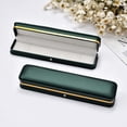 thumbnail image 4 of ABCISI PU Leather Necklace Box, Rectangle Blackish Green Bracelet Case Box, Velvet Interior Jewelry Box Organizer, Gift Box Display Case Chain Holder (9.45" x 2.17" x 1.38"), 4 of 16