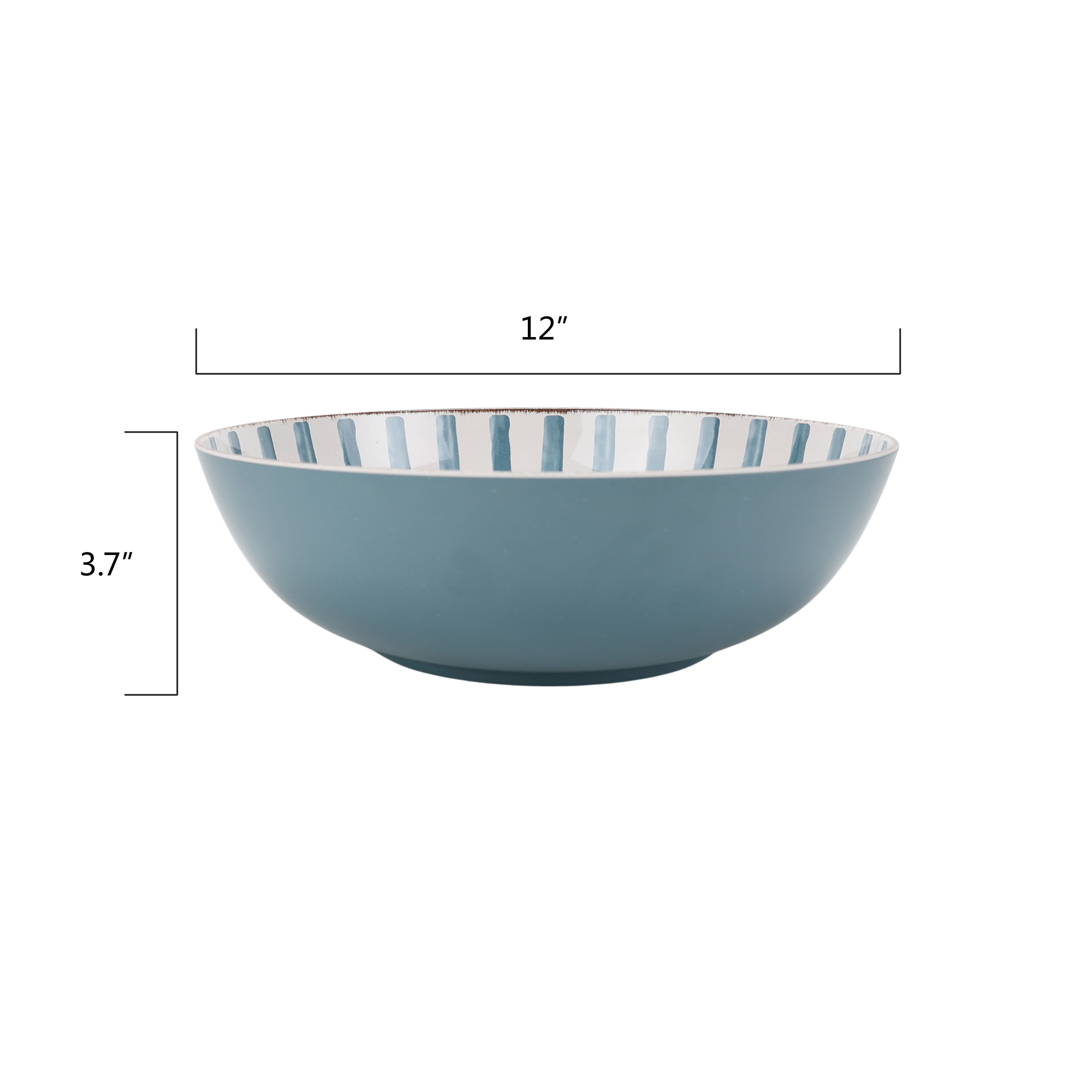 Better Homes & Gardens 12-inch Bamboo Melamine Serve Bowl, Blue