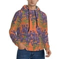 thumbnail image 2 of Naloa Lavender Flowers Men's Casual Hooded Collar Drawstring Hoodies Pullover Sweatshirts Casual Long Sleeve Shirts-XX-Large, 2 of 7