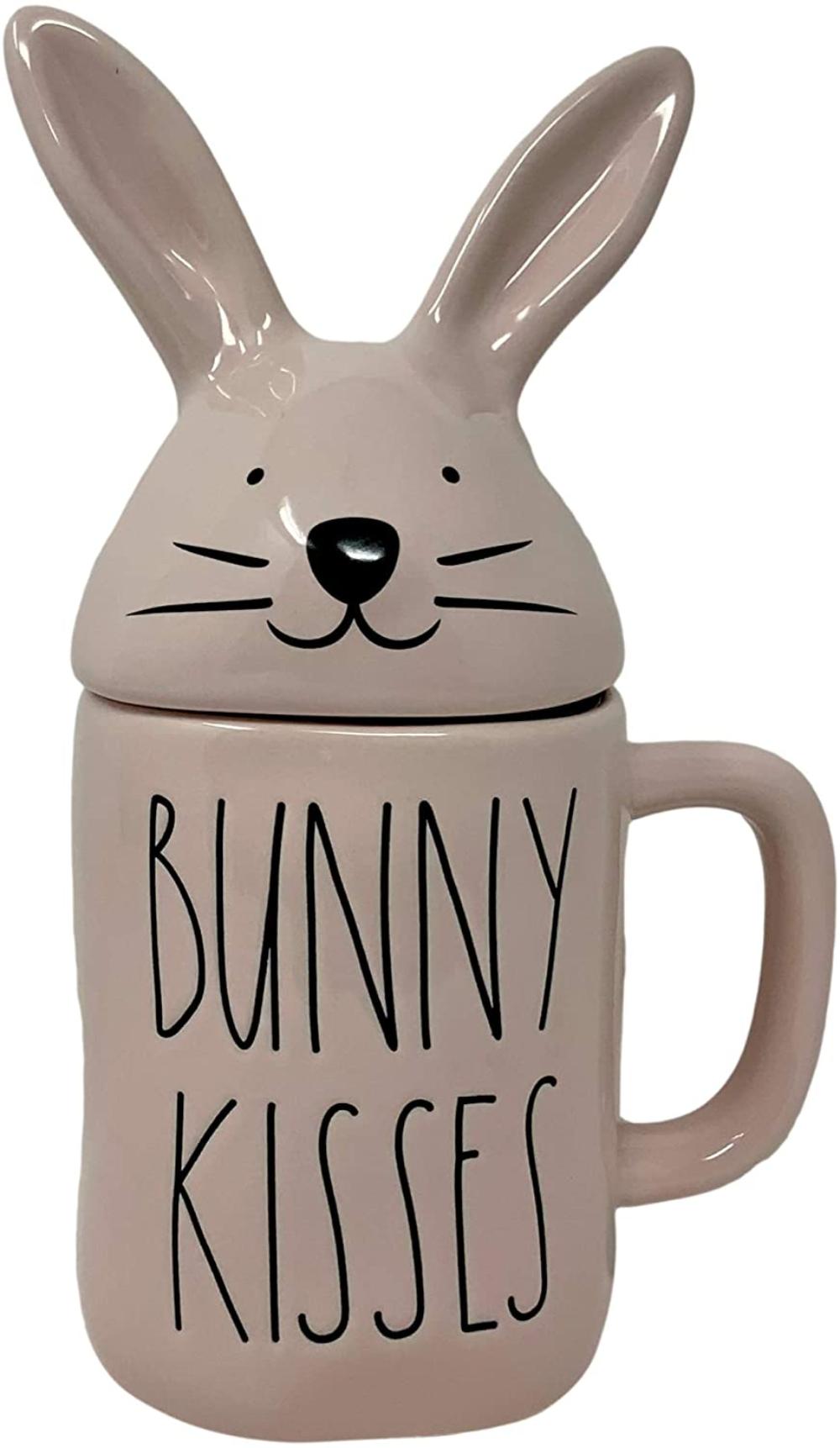 Rae Dunn BUNNY KISSES Wood Bunny Frame Sign Easter Spring Shelf/Wall Decor 