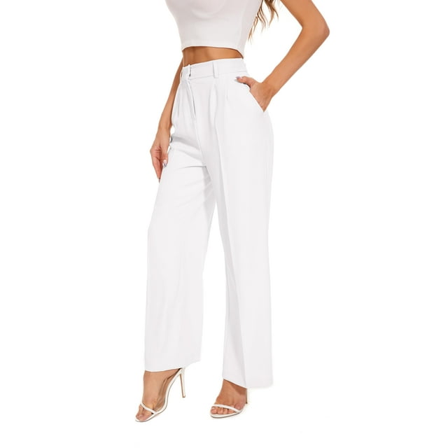 Pantalones anchos FUNYYZO pantalones de negocios de cintura alta para mujer