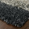 thumbnail image 3 of 4' X 6' Charcoal Silver And Grey Geometric Shag Power Loom Stain Resistant Area Rug, 3 of 4