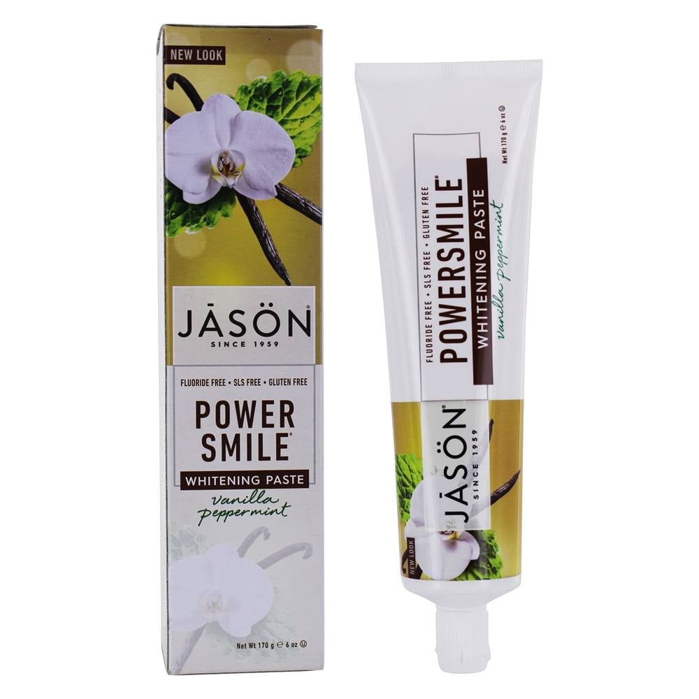 JASON Natural Products PowerSmile Fluoride Free Whitening Toothpaste Vanilla Peppermint 6 oz