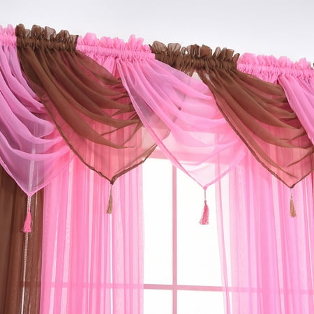 15 Color Solid Sheer Voile Net Curtains Drape Panel Scarf Valance