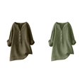 thumbnail image 1 of (2-Pack) Rinsvye Womens Solid Color Long Sleeve Mandarin Collar Blouse Women Clothing Timeless Design, 1 of 4
