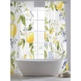 thumbnail image 4 of Summer Lemon Sheer Curtains 108 Inch Length 2 Panels Set, Yellow Blue Spring Floral Botanical Voile Window Treatment Semi Sheer Long Curtains Drapes for Bedroom/Living Room/Kitchen 52"x108"x2, 4 of 7