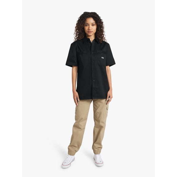 Dogg Supply by Snoop Dogg All-Gender Men's and Women's Extended Size Twill Work Shirt, Sizes 4XL-5XL