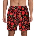 thumbnail image 2 of Picia Tomatoes And Chili pattern Mens Swim Trunks with Compression Liner Stretch Beach Shorts Quick Dry with Zipper Pockets No-Chafing Board Shorts-3X-Large, 2 of 9