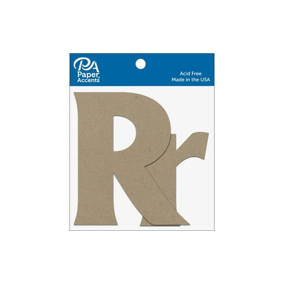 Chipboard Letter 4" Rr 2pc Natural