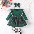 thumbnail image 5 of TGPMGRZ Toddler Girls Christmas Dresses Ribbed Top Ruffle Strap with Headband Christmas Party, 5 of 9