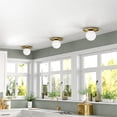 thumbnail image 2 of Henn&Hart 12"W Metal Semi Flush Mount Light in Brushed Brass Finish, 2 of 8