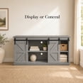 thumbnail image 6 of Vineego 58 Inch Farmhouse TV Stand and Entertainment Center for Televisions,with Sliding Barn Doors and Storage Cabinets,Gray, 6 of 8