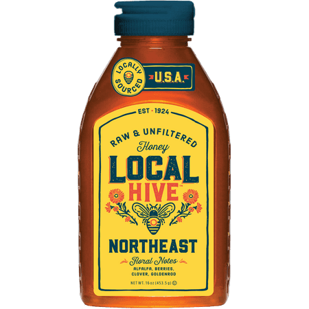 Local Hive Northeast Raw & Unfiltered Honey, 16 (Best Raw Honey In The World)