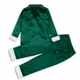 thumbnail image 5 of HNMKIU Matching Family Pajamas Two Piece Long Sleeve Lapel Top and High Waist Pants for Kid Green，Kid_5-6 Years, 5 of 7
