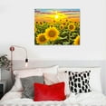 thumbnail image 4 of Shiartex  Wall Art Natural Canvas Painting Sunset Sunflowers Picture Poster Print Yellow flowers Extra Framed Ready to Hang for Living Room Bedroom Office Home Decor 20x16 in/16x12 in, 4 of 4