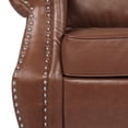 thumbnail image 5 of Noble House Elwick Faux Leather Loveseat with Nailhead Trim, Cognac Brown and Dark Brown, 5 of 10