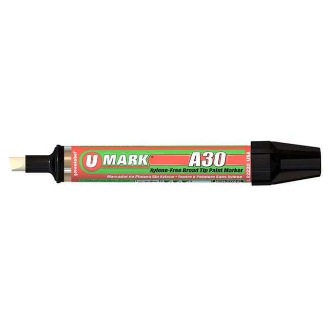 U-Mark UMARK10301 A30 Broad Tip Paint Marker, Black - 6 per Box