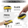 thumbnail image 4 of One-To-Go Electric Can Opener: One Touch, Auto Stop, Smooth Edge, Lid Lift, Safety, Automatic, Magnetic, Cordless, Battery Operated, Kitchen Appliance for Senior with Arthritis (Yellow), 4 of 5