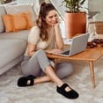 thumbnail image 2 of Ecetana Women's Fuzzy Mary Jane House Slippers with Adjustable Strap, 2 of 7