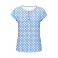 thumbnail image 4 of yillto Womens Short Sleeve Tops Summer Printed Crewneck Buttons Pullover Shirts Casual Dressy Tunic Blouses, 4 of 7