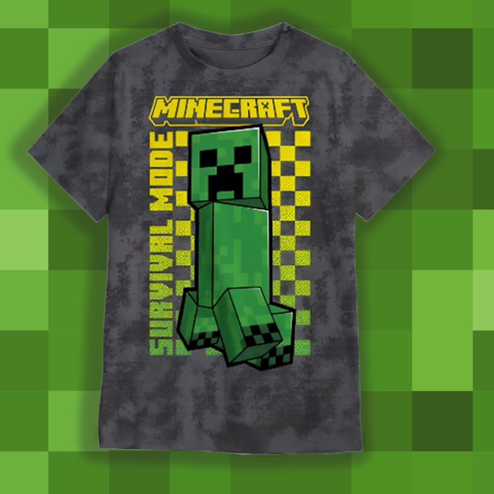 Minecraft Boy's Short Sleeve T-Shirt 4-Pack - Creeper, Skeleton, Zombie Graphic Tee Set for Kids (Sizes 4-16)
