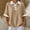 Khaki, variant on Dolkfu Green Women'S Tops, Tees & Blouses Short Sleeve Retro Vintage Collared Polycotton Tops Fashion Patchwork Button Modern Army Green,S