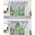 thumbnail image 5 of Waterfall Valances for Windows, Watercolor Grey Floral Kitchen Sheer Valance Curtains, Gray Ombre Botanical Summer Rod Pocket Elegant Swag Valances for Living Room Bedroom, 47.2"x38.5", 1 Panel, 5 of 8