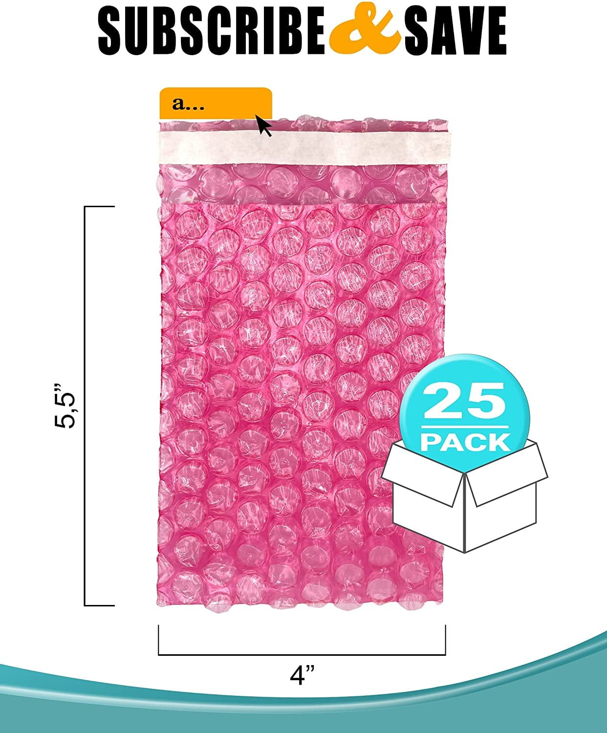 Pink Bubble Wrap Pouches 4 x 3.5, Pack of 25 Sturdy Self Seal Bubble  Pouches, Cushioning and Water-Resistant PE Anti Static Bubble Wrap Bags for