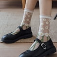 thumbnail image 5 of Bibifish Womens Socks Breathable Comfy Lace Socks Ladies Sheer Floral Embroidered Socks Vintage Transparent Thin Mesh Crew Socks, 5 of 5